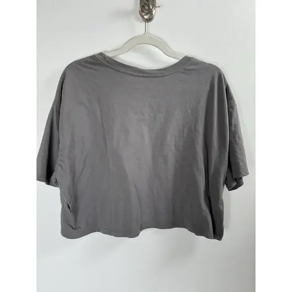 Betty Boop Gray Cowgirl Country Western Grunge Biker Classic Casual Crop Tee L - Picture 2 of 4